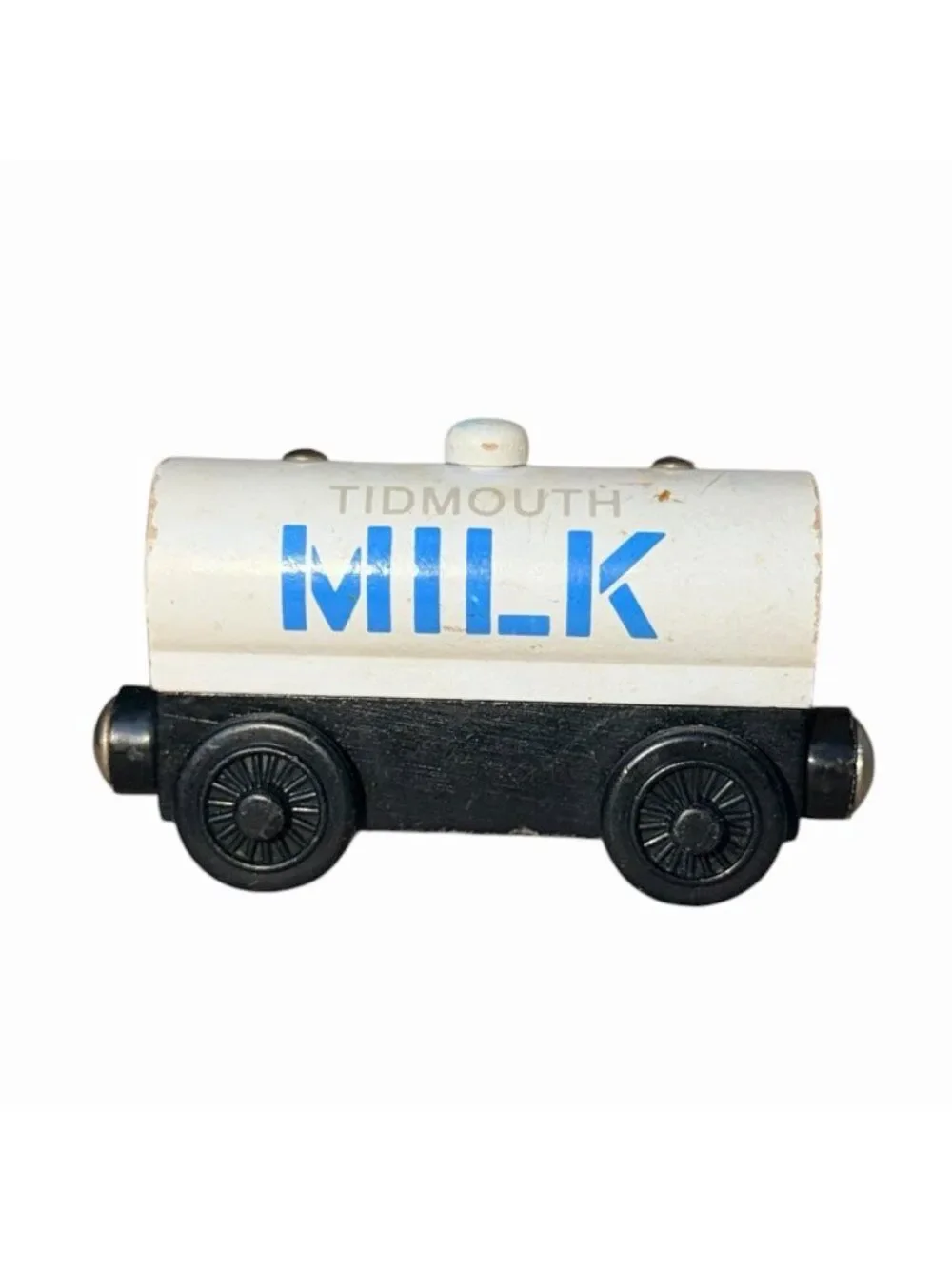 Thomas Wooden Railway Tidmouth Milk Tanker Vintage Wood Train Car 2001 White
